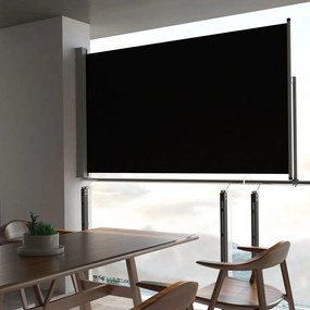vidaXL Toldo lateral retrátil para pátio 140x300 cm preto