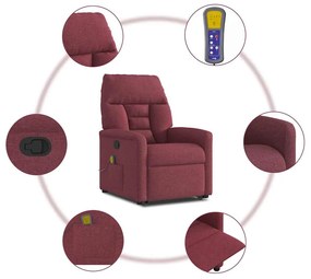 Poltrona de massagens reclin. elevatória tecido vermelho tinto