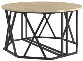 Mesa de Café vidaXL Carvalho Sonoma 80x80x42 cm Madeira de engenharia