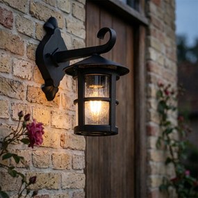 Candeeiro de parede exterior clássico preto IP44 - Herb