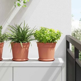 vidaXL Vasos de Plantas 24 pcs Vermelho Tijolo Ø 19 x 16 cm Plástico