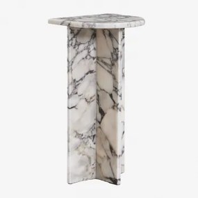Pack De 2 Mesas De Cabeceira Em Pedra Natural Corwel Mármore Branco Calacatta - Sklum