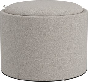 HOMCOM Puff estofado, Leinen, armazenamento escondido, tampa reversível, 56cm x 56 cm x 42 cm, Hellgrau + Natur | Aosom Portugal