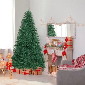 Árvore de Natal Artificial 180 Cm 1355 Galhos de PVC Suporte de Metal Dobrável com Dobradiças Instalação Rápida Verde