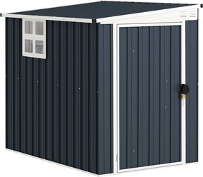 Outsunny Abrigo de armazenamento para jardim, abrigo de ferramentas para equipamentos de jardim, janela, aberturas de ventilação, trancável, aço, cinza escuro | Aosom Portugal