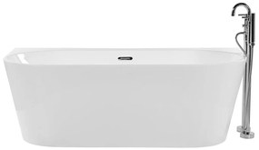 Banheira para parede em acrílico branco 170 x 80 cm HARVEY Beliani