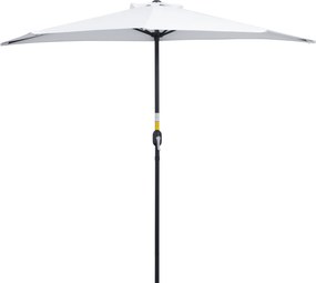 Outsunny Meio Guarda Sol Ø 2,6 m Guarda Sol de Varanda 5 Braços Aço Poliéster Creme | Aosom Portugal