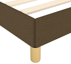 Estrutura de cama sem colchão 200x200 cm tecido castanho-escuro
