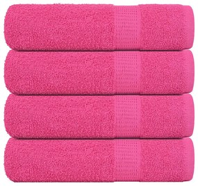 vidaXL Toalhas de mãos 4 pcs FROGN 50x100 cm 100% algodão rosa