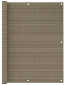 vidaXL Tela de varanda 120x500 cm PEAD cinzento-acastanhado