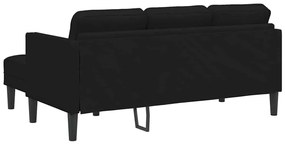 Conjunto de Sofá de 2 Peças com Almofadas em Tecido Preto