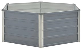 Canteiro jardim elevado 129x129x46cm aço galvanizado cinzento