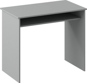 HOMCOM Mesa de computador sóbria e compacta com 1 prateleira, painéis de partículas, dim. 90l x 50P x 74H cm, cinza | Aosom Portugal