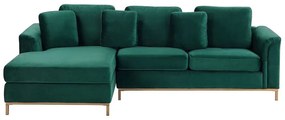 Sofá de canto em veludo verde esmeralda à direita  OSLO Beliani