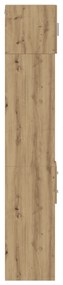 Armário Slim vidaXL Carvalho Artesanal 30x42,5x225 cm Madeira Engenhei