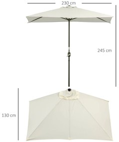 Meia chapéu de sol 230x130x245 cm Chapéu de sol para Parede Jardim com