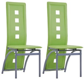 vidaXL Cadeiras de jantar 2 pcs couro artificial verde