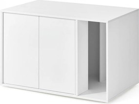 Armário para caixa de areia gatos com portas de abertura fácil para gatos grandes 80 x 50 x 50 cm Branca
