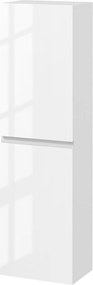 Móvel para arrumação na casa de banho 35 x 25 x 120 cm, estilo contemporâneo, com 2 portas e prateleiras ajustáveis, branco