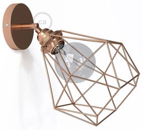 Fermaluce Metallo 90° Urban the adjustable metal wall flush light with Diamond lampshade