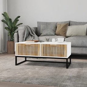 Mesa de centro 80x40x35 cm derivados de madeira/ferro branco