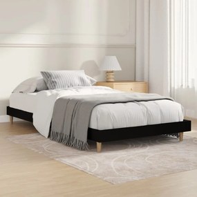 vidaXL Estrutura de cama 90x200 cm derivados de madeira preto