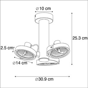 LED Projetores design ajustáveis 3 luzes incl. G9 preto - Goes Design