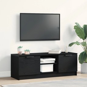 Estante para TV vidaXL Preto Carvalho 102x35x36,5 cm Madeira de engenh