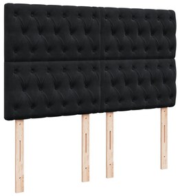 Cama com molas/colchão 160x200 cm veludo preto