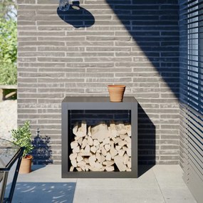 vidaXL Suporte para lenha 60x40x60 cm aço antracite