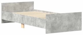 Estrutura de cama 90x190 cm derivados de madeira cinza cimento