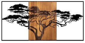 Acessório Decorativo de Parede Acácia – Preto e Nogueira – 147 x 3 x 7