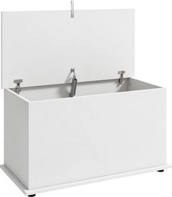 HOMCOM Baú de Arrumação 102L com Dobradiça de Segurança, Estilo Moderno, para Corredor, Quarto e Sala, 80x40x45 cm, Branco | Aosom Portugal