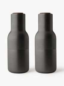 Saleiro e pimenteiro de designer com tampa em madeira de nogueira Bottle Grinder, 2 uni.