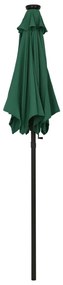 Guarda-sol de jardim com luzes LED 200x211 cm alumínio verde