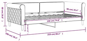 Sofá-cama 90x190 cm veludo preto