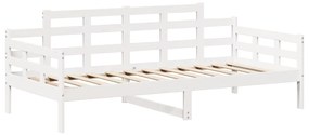 Conj. sofá-cama e banco c/ telhado 90x200cm pinho maciço branco