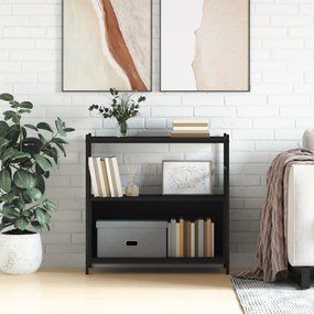 vidaXL Estante 80x30x78,5 cm derivados de madeira e ferro preto