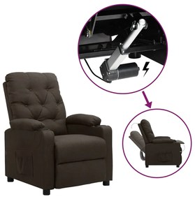 Poltrona elevatória tecido castanho-escuro