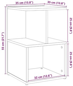 Mesa cabeceira 35x35x55 cm derivados madeira carvalho artisiano