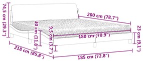 Cama com colchão 180x200 cm couro artificial castanho