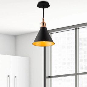 Candeeiro Suspenso Berceste – Preto – 20 cm x 40 cm
