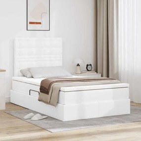 vidaXL Cama com Armazenamento Branco Puro 120 x 200 cm Couro Sintético