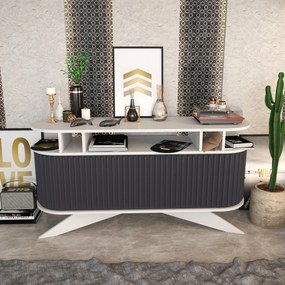 Aparador Stor – Branco/Antracite – 150x43x75 cm