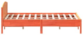 Cama sem colchão 200x200 cm pinho maciço castanho-mel