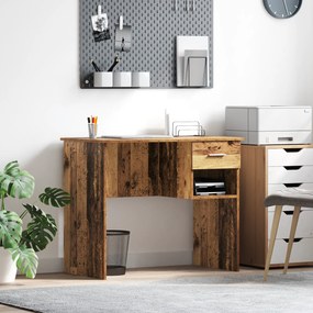 vidaXL Secretária com Armazenamento Madeira Velha 90x49.5x75 cm Madeira de Engenharia