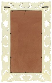 Espelho esculpido à mão 80x50 cm mangueira maciça branco