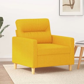vidaXL Poltrona 60 cm tecido amarelo-claro