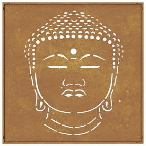 Decoração de Parede para Jardim - Cabeça Buda - Aço Corten - 105x55cm