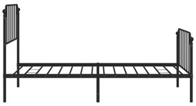 Estrutura de cama com cabeceira e pés 107x203 cm metal preto